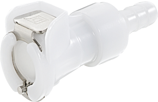 Beer & Gas Tubing Quick Disconnect (QD) - 1/4 in Barb x Female Shut-off
