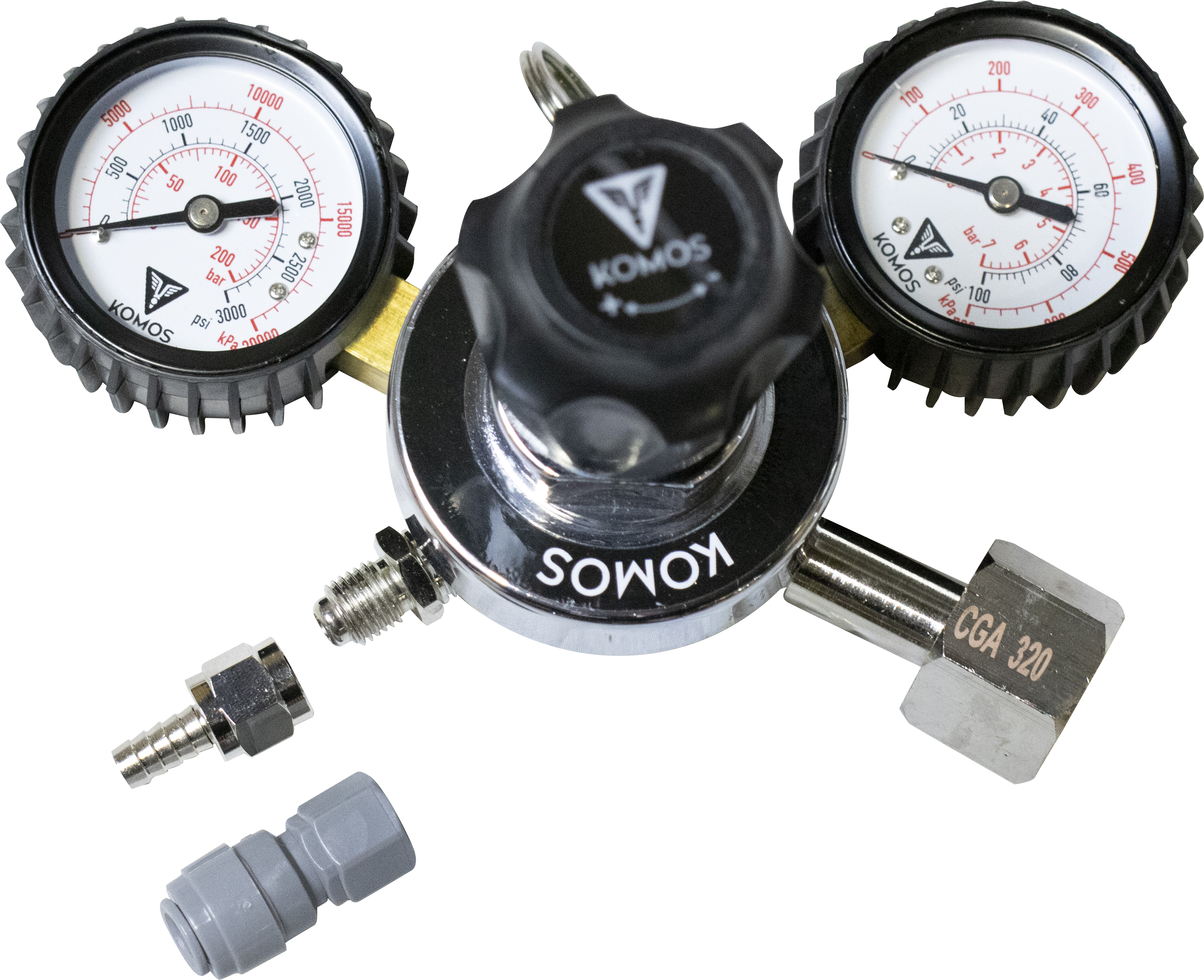 KOMOS Premium Dual Gauge CO2 Regulator