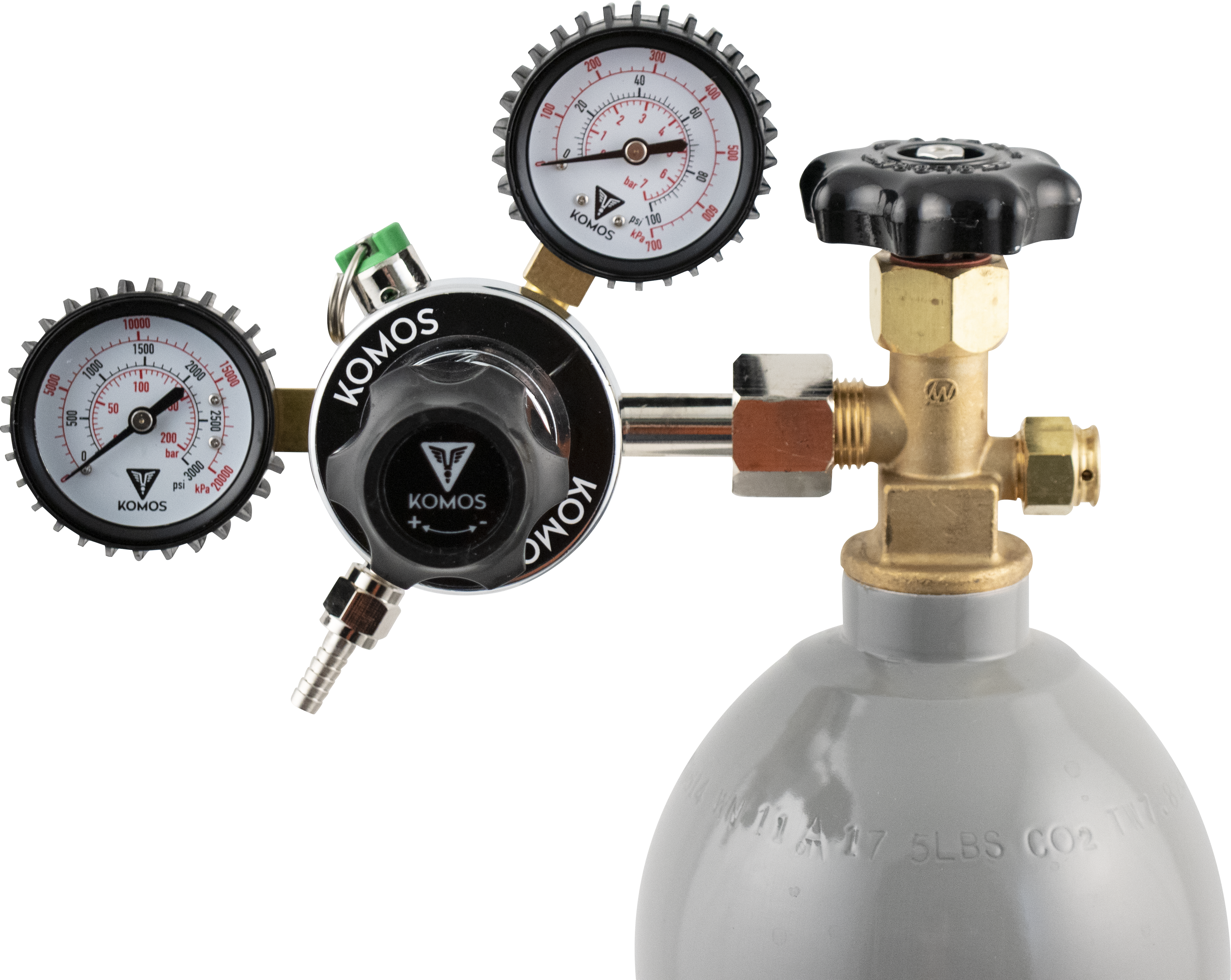 KOMOS Premium Dual Gauge CO2 Regulator