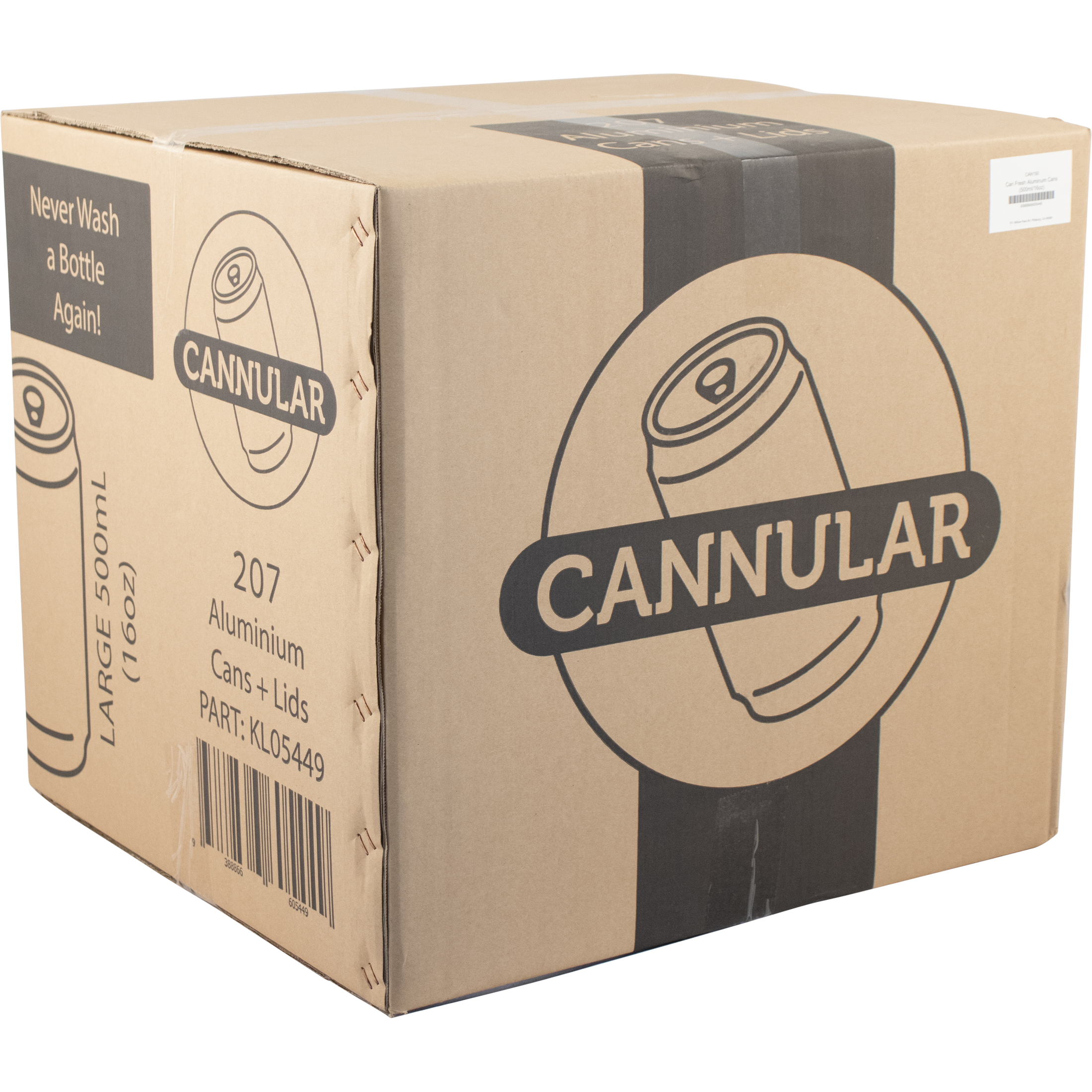 Can Fresh Silver Aluminum Cans (500ml/16.9oz) - Case of 207