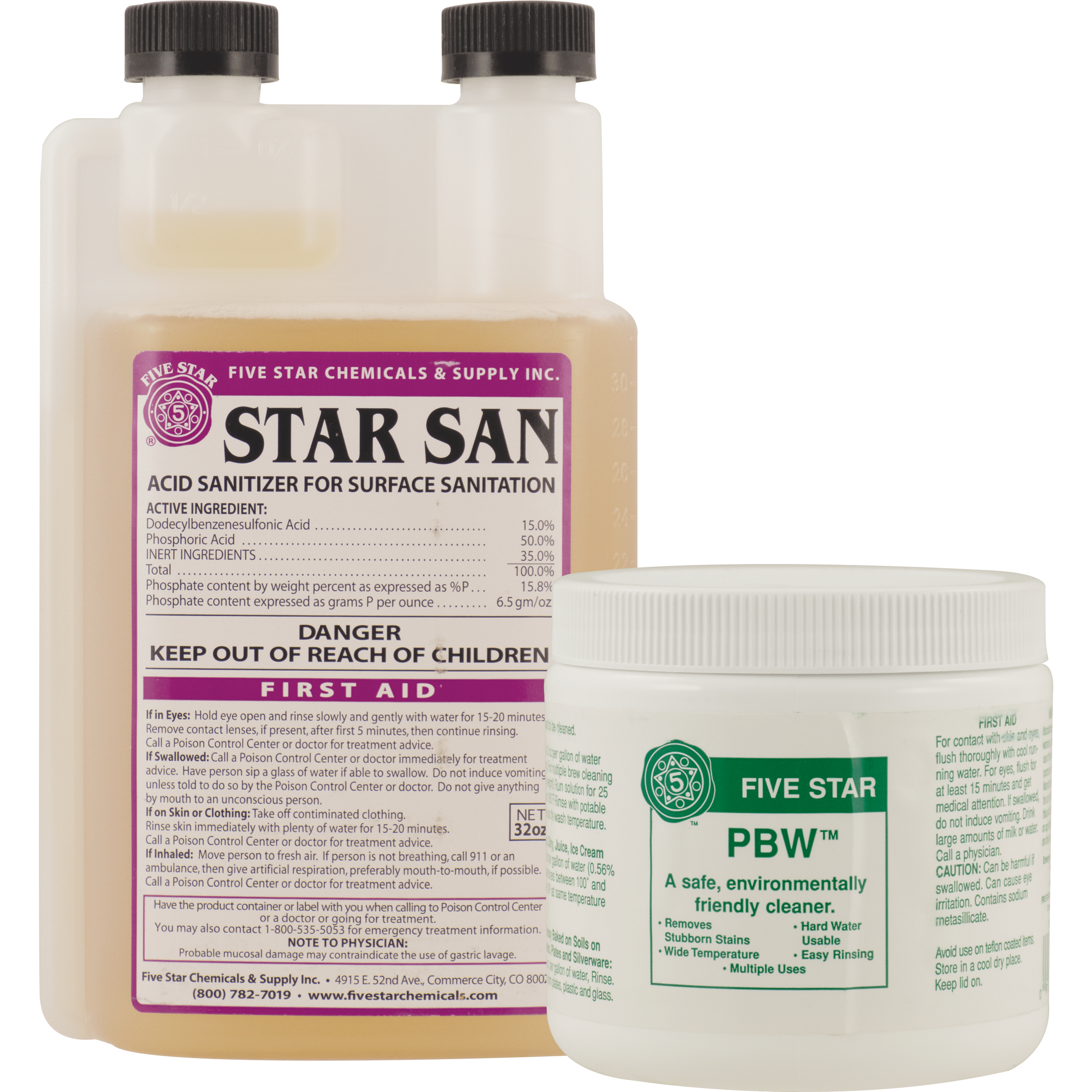 Five Star - Cleaning Chemical Kit - Star San and PBW