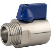 Stainless Ball Valve for Keg Couplers - Male & Female Beer Thread (5/8 in. BSP)