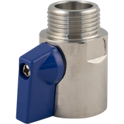 Stainless Ball Valve for Keg Couplers - Male & Female Beer Thread (5/8 in. BSP)