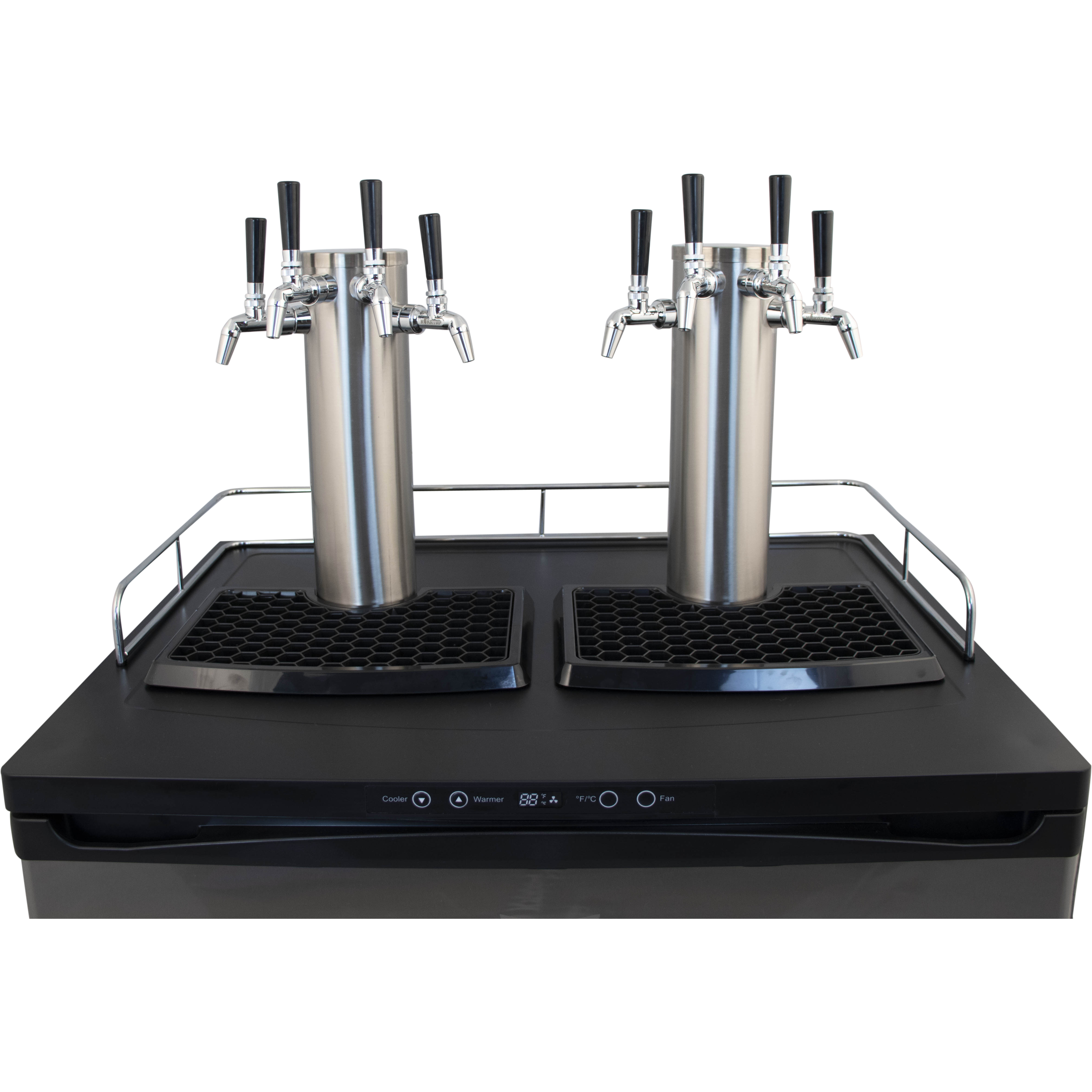 Komos Double-Wide Kegerator with Two Stainless Towers and NukaTap Faucets - PLACEHOLDER