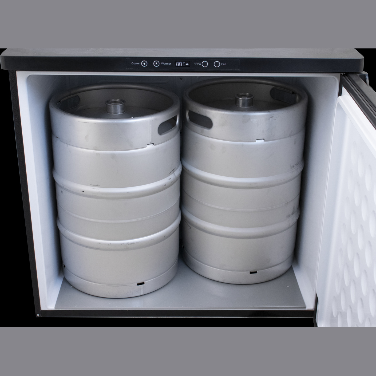 Komos Double-Wide Kegerator with Two Stainless Towers and NukaTap Faucets - PLACEHOLDER