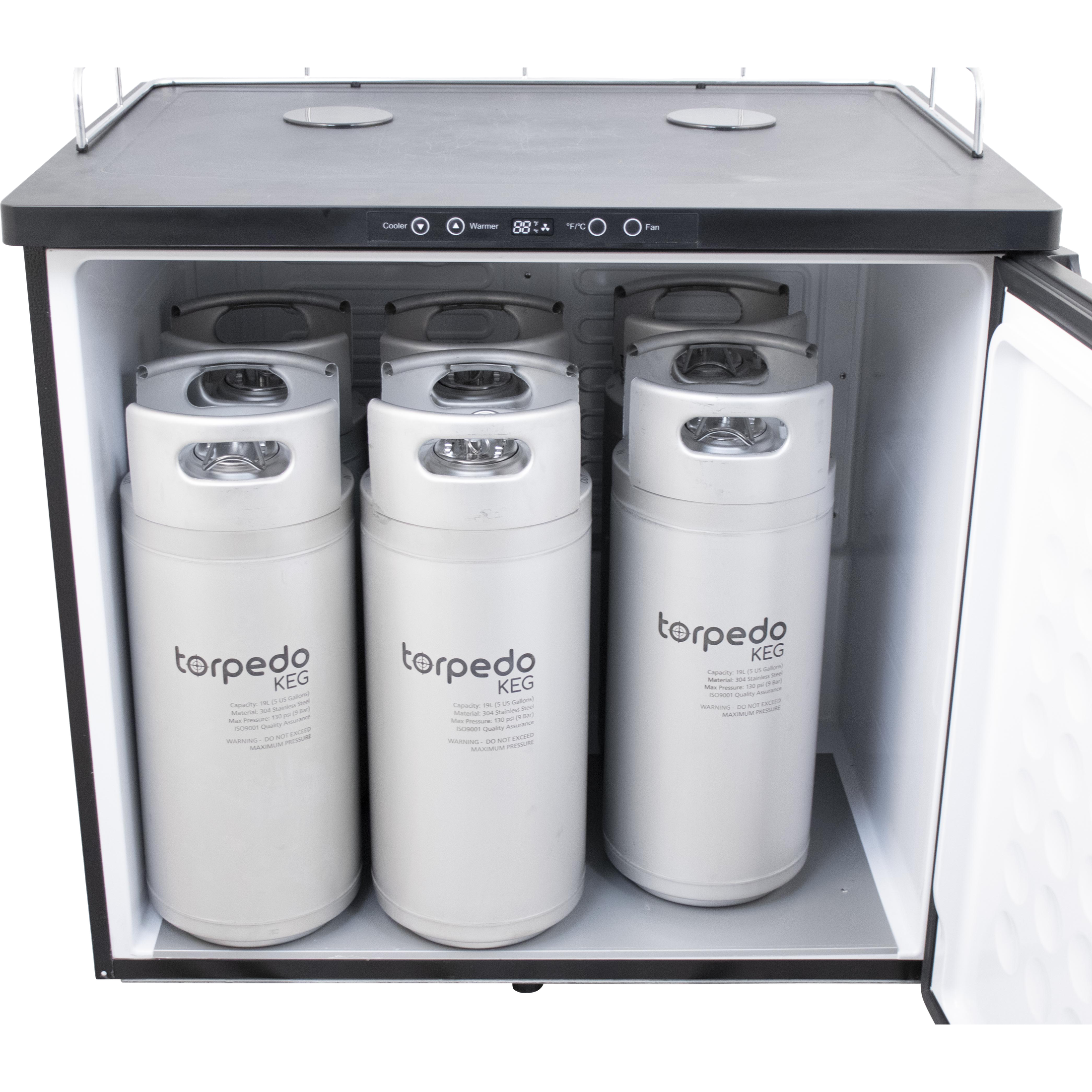 Komos Double-Wide Kegerator with Two Stainless Towers and NukaTap Faucets - PLACEHOLDER