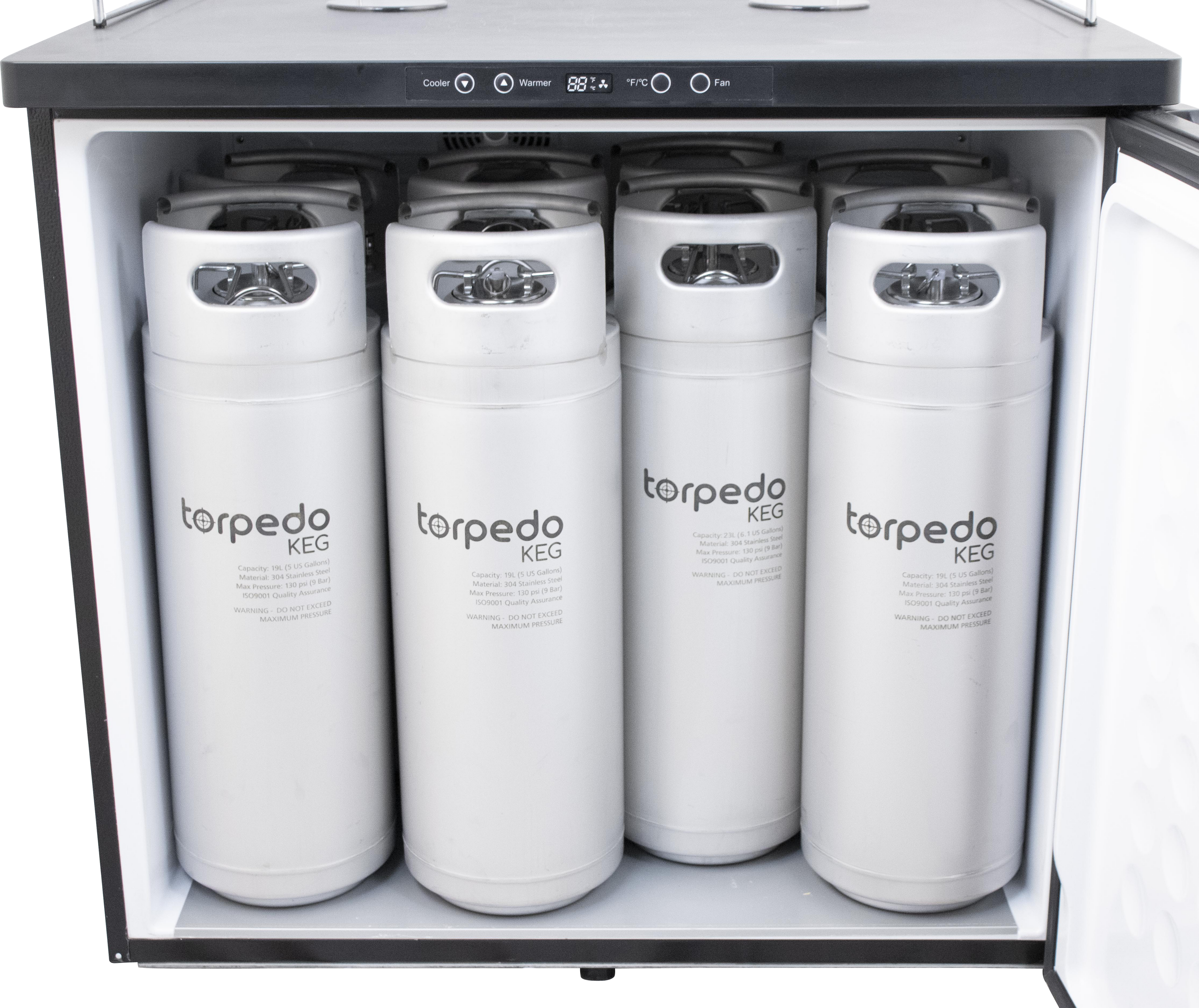 Komos Double-Wide Kegerator with Two Stainless Towers and NukaTap Faucets - PLACEHOLDER