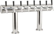 Komos Double-Wide Kegerator with Stainless Double T Bar Tower - 8 Tap
