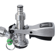 KOMOS Keg Coupler - S Style Sanke Coupler with PRV (Stainless) w/ Ball Lock Quick Disconnect (QD) Adapters