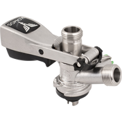 KOMOS Keg Coupler - S Style Sanke Coupler with PRV (Stainless) w/ 1/4 in. Barbs