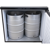 Komos Double-Wide Kegerator with Stainless Double T Bar Tower - 8 Tap