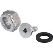 Komos - Stainless 1/4 in. Tailpiece, Hex Nut and Gasket