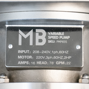 MB - Pro Sanitary Pump - 2 HP (w/ cart) and Variable Speed - 220V