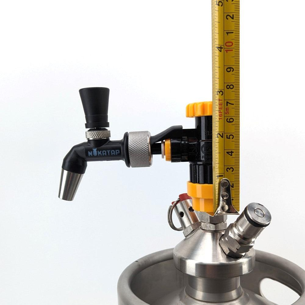 NukaTap Mini Faucet - Plastic - Matte Black - w/ FC Ball Lock Quick Disconnect (QD), Duotight Adapter, Self Closing Spring