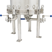 BevBright Stainless Steel Lenticular Filter Housing - 16 in. - 4 High - with fittings