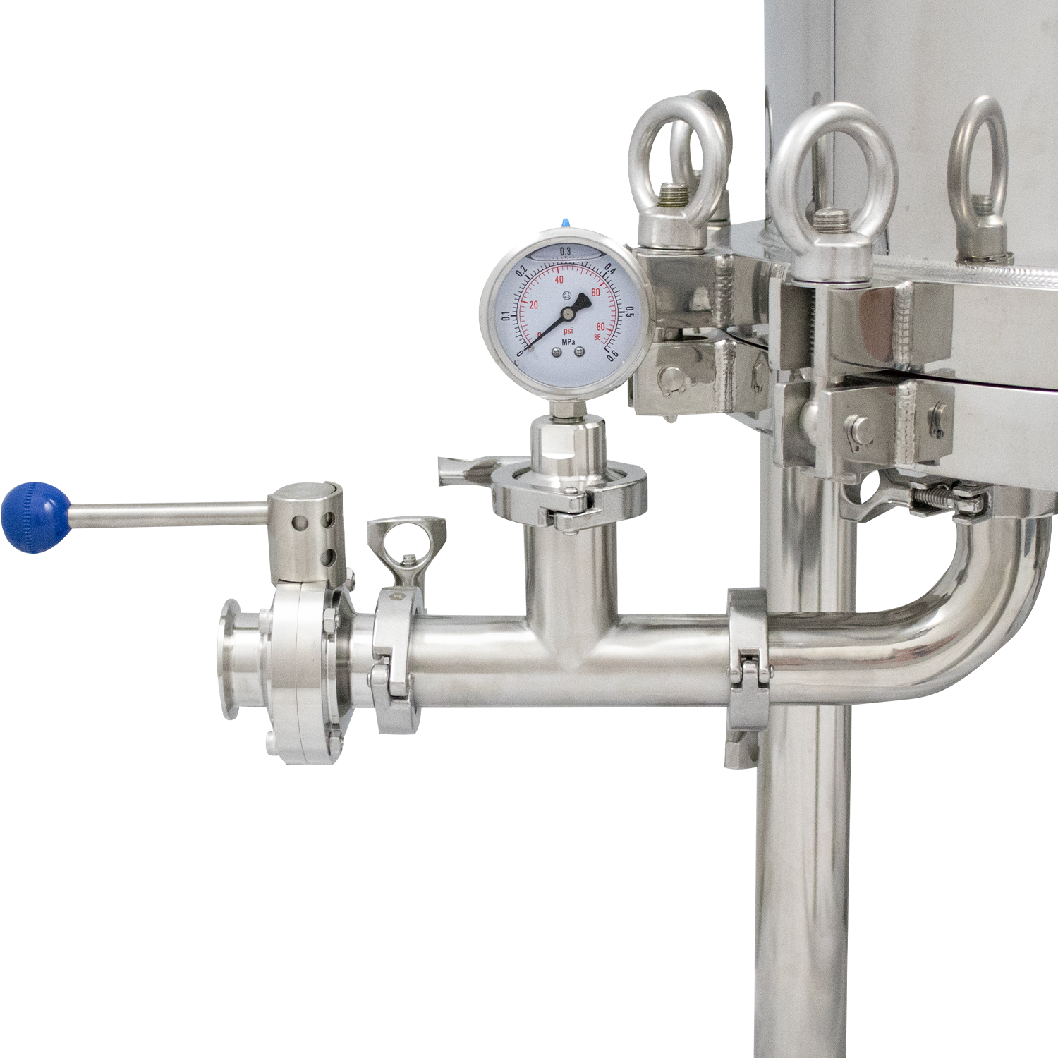 BevBright Stainless Steel Lenticular Filter Housing - 16 in. - 4 High