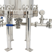 BevBright Stainless Steel Lenticular Filter Housing - 12 in. - 3 High - with fittings