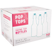 PopTops Bottles - 16 oz Clear Swing Top (Qty 12) - PLACEHOLDER