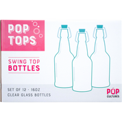 PopTops Bottles - 16 oz Clear Swing Top (Qty 12) - PLACEHOLDER