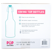 PopTops Bottles - 16 oz Clear Swing Top (Qty 12) - PLACEHOLDER