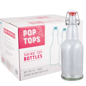 PopTops Bottles - 16 oz Clear Swing Top (Qty 12) - PLACEHOLDER