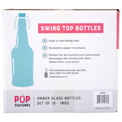PopTops Bottles - 16 oz Amber Swing Top (Qty 12) - PLACEHOLDER