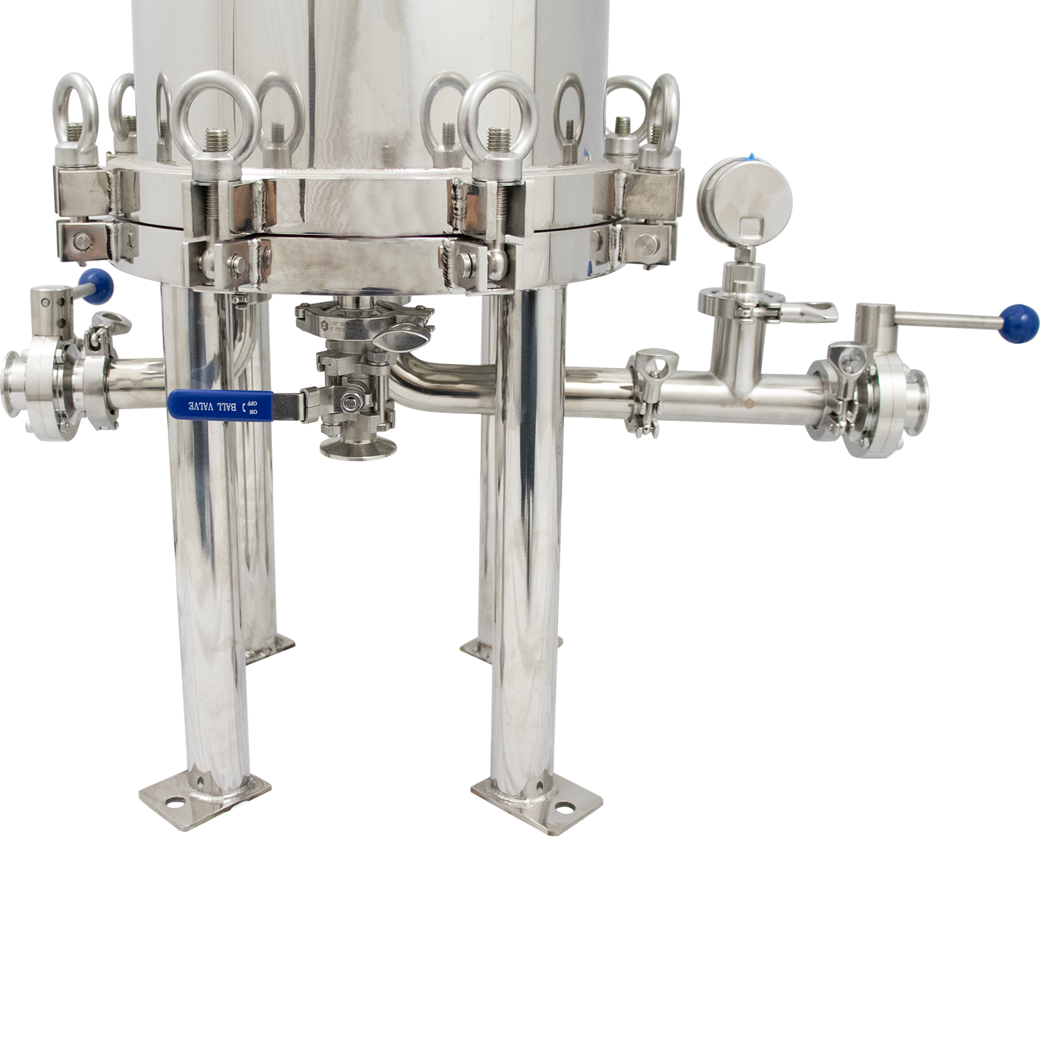 BevBright Stainless Steel Lenticular Filter Housing - 12 in. - 1 High