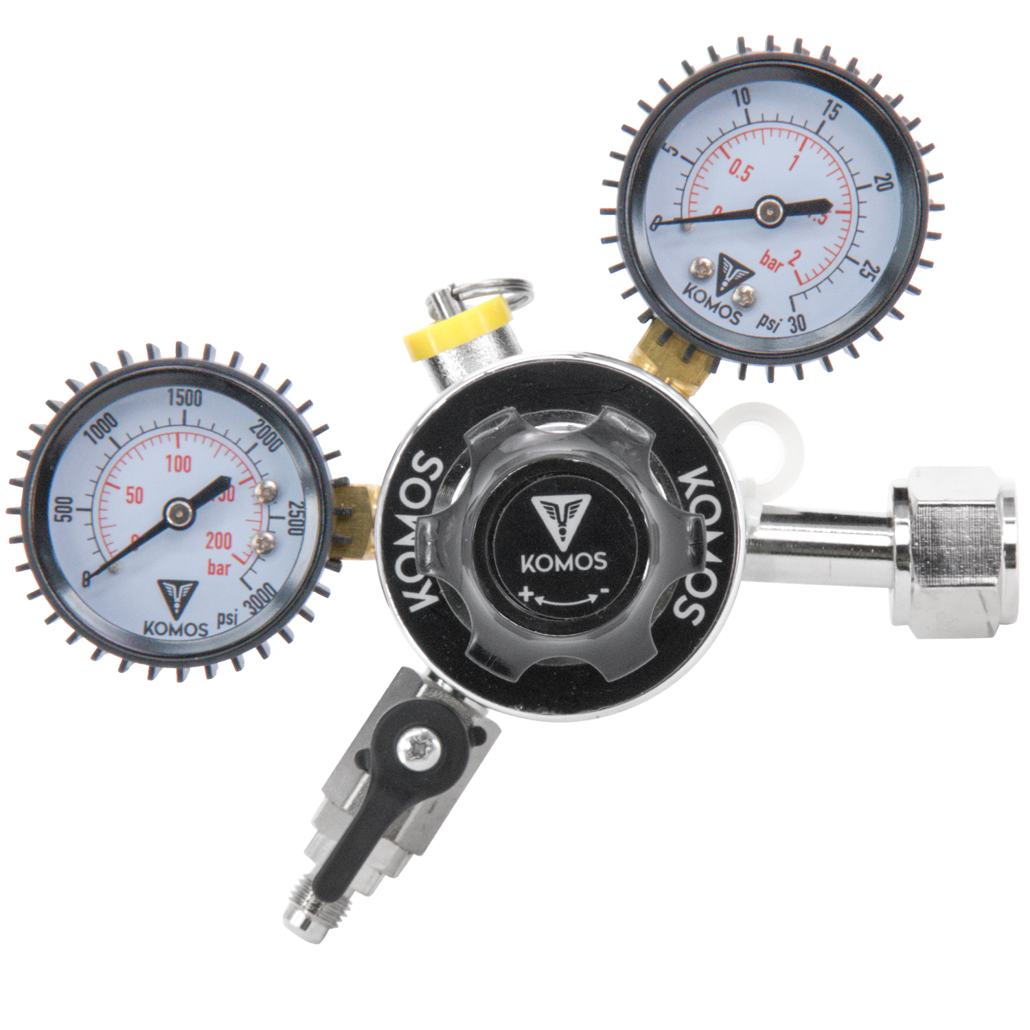 KOMOS Universal 25 - Dual Gauge CO2 Regulator - 25 psi