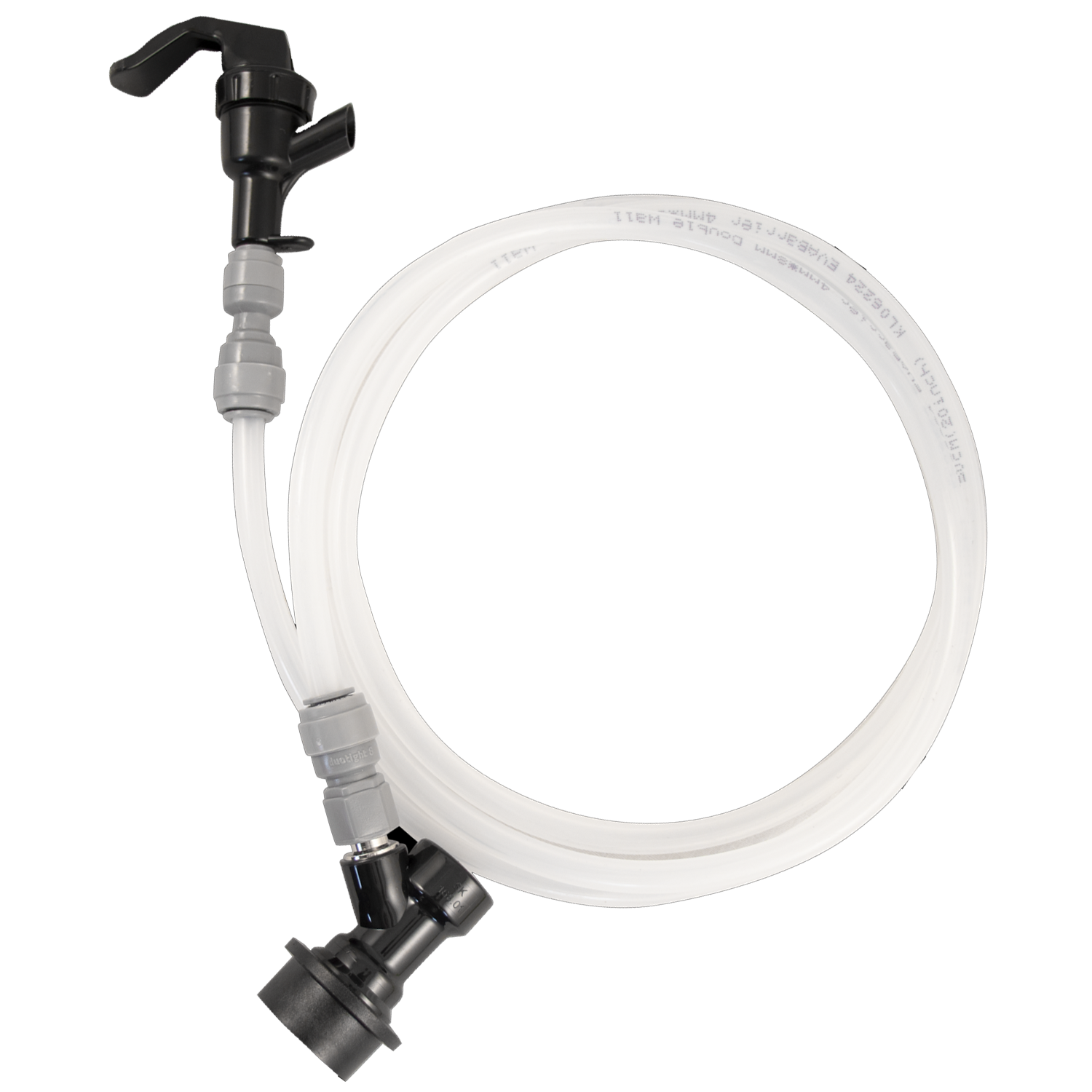 EVABarrier Beer Tubing Assembly - 4mm ID x 8mm OD - Ball Lock Quick Disconnect (QD)