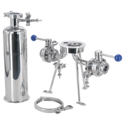 BevBright 316 Electro Polished S/S Cartridge Filter Housing - 10 in. - 1 Module Capacity