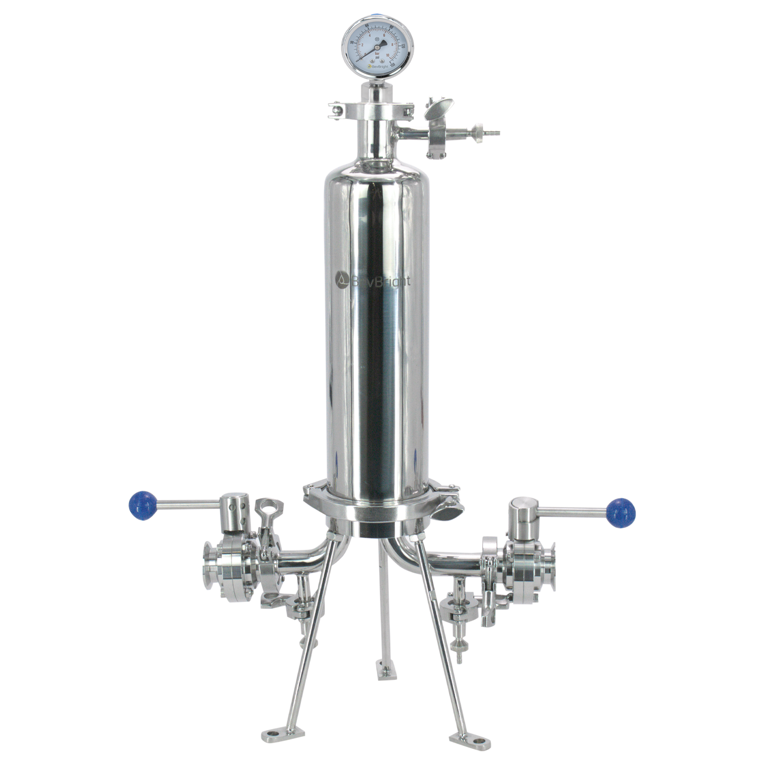 BevBright 316 Electro Polished S/S Cartridge Filter Housing - 10 in. - 1 Module Capacity